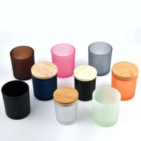 Wholesale white black luxury empty amber candle jar for scented candle making with wooden metal lids