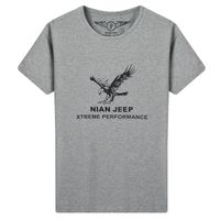 Wholesale Summer New Jeep Shield Youth Base Printed Round Neck T shirt Cotton Men s Short Sleeve