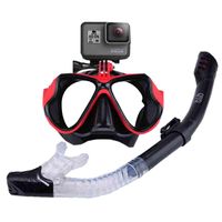 Wholesale Diving Masks Snorkeling Set Kit Dry Top Snorkel Mask With Underwater Sports Camera Mount Coated Glass Silicone Tube Adult Kids