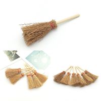 Wholesale new Mini Broom Other Event Party Supplies Costume Hangings Decorations Toys with Red Rope Straw Wizard Accessory EWE7469