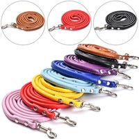 Wholesale Dog Collars Leashes Pet Cat Puppy Dogs Leash Long Smooth PU Leather Solid Color Walker Girl Boy Pink Blue Red Black Leads