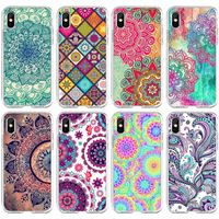 Wholesale Mandala Pattern Butterfly phone cases Shockproof TPU Shell Fashion Flower Colorful Cover Case for iPhone PLUS XR X MAX PRO