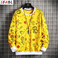 Wholesale SFABL Fashion Hand printed Pullover Hoodies Streetwear Men Casual Harajuku Hoodie Mens Hip Hop Hipster Male Sweatshirt Tops Man X0726