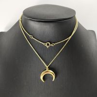 Wholesale 75 Off Factory Store Jewelry Ins same crescent brass gold plated Red Crescent Necklace Pendant Online Sale