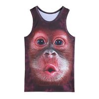 Wholesale mens animal gorilla monkey printed D Tank Tops Exercise Sleeveless tops for boys bodybuilding clothing exercise undershirt vest