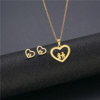 Wholesale Pendant Necklaces Small Stainless Steel Family Love Heart Boy Girl Baby Child Chain Necklace Jewelry Women Mother Wedding