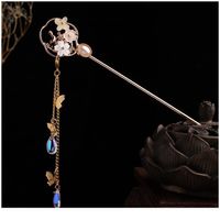 Wholesale Chinese Traditional Metal Alloy Hair Pin Clip Vintage Butterfly Tassel Hair Sticks For Women Wedding Hair Jewelry Acc jlleqH