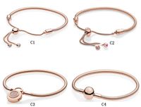 Wholesale 925 pure silver rose gold bracelet adjustable base chain Korean Pandora DIY Beaded