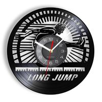 Wholesale Wall Clocks Long Jump Clock Made Of Real Record Track And Field Sports Measuring Ruler LED Lighting Watch Gifts For Athletes