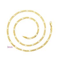 Wholesale Chains XP Jewelry Cm X Mm Slim Long Figaro Chain Men K Pure Gold Color Fashion European Style