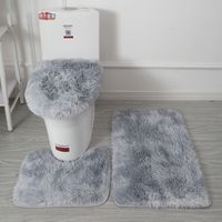 Wholesale Seat Carpet Plush Non slip Absorbent Bath Rugs Toilet Cover Bathroom Accessories Set