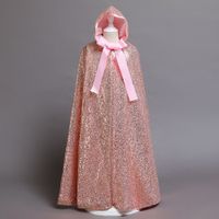 Discount flower girl dresses capes Cosplay Princess Cloak Sequins Colorful Flower Girls Dresses Children Cape Halloween Party Costume