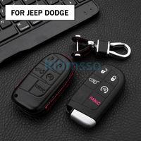 Wholesale Leather Remote Car Key Fob Cover Case Shell For Jeep Grand Cherokee Renegade For Dodge Charger Challenger Dart Journey Chrysler