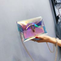 Wholesale HBP fashion New style messenger fire chain small square bag laser little girl trendy women s bag