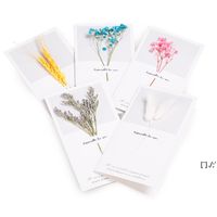 Wholesale Valentine Flowers Greeting Cards Party Favor Gypsophila Dried Flowers Handwritten Blessing Gifts Card Wedding Invitations RRD12878