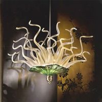 Wholesale Hand blown Glass Crystal Chandelier LED Art Pendant Lamps Champagne W80x40CM Indoor Lighting Modern Living Room Decoration