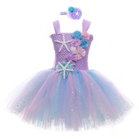 Wholesale Girls Mermaid Tutu Dress Princess Birthday Party Dresses For Starfish Halloween Cosplay Kids Costume Y