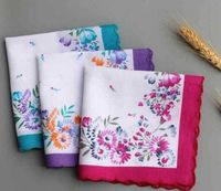 Wholesale newWomen Handkerchief Cotton Floral Hankie Flower Embroidered Handkerchiefs Colorful Ladies Pocket Towels Wedding Party Favor EWE6036