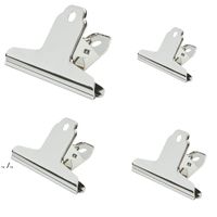 Wholesale Large Bulldog Clip Silver Stainless Steel File Money Binder Clip Clamps Metal Food Bag Paper Clips for Home Office School GWE10507