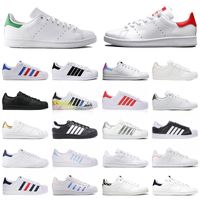 Wholesale classic men women casual tennis stan smith running shoes designer navy blue red oreo silver white trainers laser green sneakers triple black platform eur