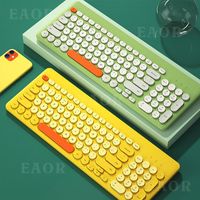 Wholesale Keyboards EAOR Retro Wireless Keyboard key Mute USB Laptop Desktop Lightweight Home Office For MAC Wins XP