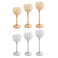 Wholesale Candles Golden Crystal Candle Holder Decor Table Centerpiece Candlesticks For Wedding Dining Room Party Holiday Decoration
