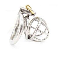 Wholesale NXY Sm bondage Stainless Steel Super Small Male Chastity device Adult Cock Cage With Curve Ring BDSM Sex Toys Bondage belt A224