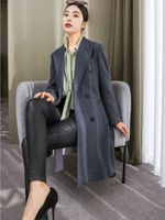 Wholesale Women s Suits Blazers Thick Woolen Suit Fall Winter Double Breasted Slim Fit Blazer Office Lady Business Causal Pea Coat