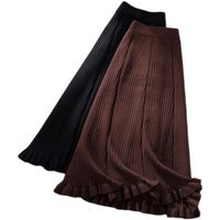 Wholesale Skirts Xl Solid Color Black Knitted Umbrella Female Plus Large Size Oversized Vintage High Waisted Women S Clothes A6590