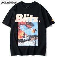 Wholesale Aolamegs T Shirt Men Accident Printed Men s ee s Short Sleeve Fashion High Street ees Hip Hop Streetwear Clothing