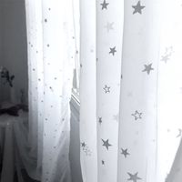 Wholesale White Shiny Sliver Star Tulle Window Curtain For Living Room Modern Sheer Voile Curtain For Bedroom Kitchen Drape Blinds Custom