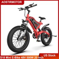 Wholesale US STOCK AOSTIRMOTOR S18 Mini Electric Bike W Mountain Ebike V Battery Inch Fat Tire Beach Cruiser City Bike