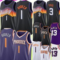 Wholesale Phoenix Suns Devin Booker Jersey Chris Paul Basketball Jerseys Steve Nash Retro Mesh Jerseys S XXL Purple White