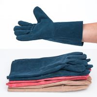 Wholesale 10 pairs of cm soft welding argon arc welder labor protection gloves lengthened leather wear resistant heat insulation scald col