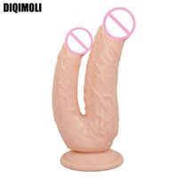 Wholesale NXY dildos Huge double dildos female masturbation penetrating toys vagina and anus soft lifelike penis heads