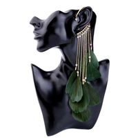 Wholesale Designer Earrings Ear studs Luxury Jewelry SUKI Bohemian Colour Feather Hook Clip on Without Piercing for Women Accessories Long Tassels Cuff Earr