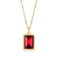 Wholesale MECYLIFE Minimalist Women Triangle Charm Pendants Stainls Steel K Gold Rose Gold Vintage Gemstone Necklace