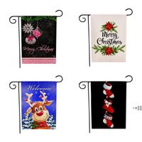 Wholesale Christmas Garden Flag Santa Claus Snowman Indoor Outdoor Home Winter Happy Festival Household Hanging Flags Decor LLF11081