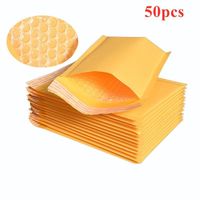 Wholesale 50PCS Kraft Paper Bubble Envelopes Bags Padded Mailers Shipping Envelope with Bubble Packaging Bags Courier Storage Bags