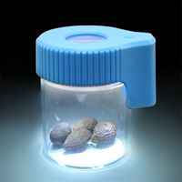 Wholesale Light Up LED Air Tight Proof Storage Magnifying Stash Jar Viewing Container ML Vacuum Seal Plastic Pill Box Case Bottle R2