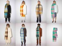 Wholesale AC Studios Men and women general cashmere designer acne blanket scarf feminine style colorful plaid Tzitzit imitation Scarves