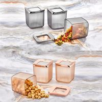 Wholesale Luxury Storage Box Kitchen Organizer Containers Cookies High Quality Half Transparent Vacuum Europe Modern Spring