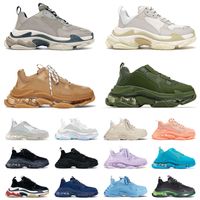 Wholesale Brand Discount Casual Designer Shoes Triple S Mens Womens Fashion Clear Sole FW Crystal Bottom Black Ivory Beige White Sports Sneakers Trainers