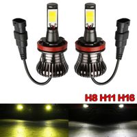 Wholesale 2PCS Car Fog Light H11 H8 LED Bulb smd COB LampTwo color with Strobe Car Front Foglamp v