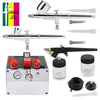 Wholesale Pneumatic Tools OPHIR Portable Air Compressor With Airbrush Spray Gun Kits For Model Painting Hobby Body Art Tanning AC061B A