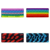 Wholesale 14 Colors Computer Keyboard Push Bubbles Fidget Toys Cell Phone Straps Stress Relief Finger Dimple Games Pad Math Numbers Pads Q2