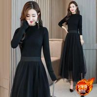 Wholesale Casual Dresses Woman Sweaters Dress Autumn Women s Mesh Black Winter Long Vestido De Mujer Femme Robe