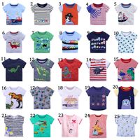 Wholesale Baby Boy Girl T shirts Summer Shirt Tees Cotton Cartoon Tops Animal Dinosaur Cart Star Print Short Sleeve Newborn Kid