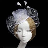 Wholesale Hair Accessories Women s Fascinators Hat Fashion Feathe Cocktail Party Clip Headband Feather Flower Lady Veil Wedding Decor