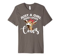 Wholesale Cow print and Cute Cow Just a Girl Who Loves Cows Premium T Shirt
